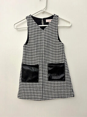 Biscotti Collection Girls Size 5 Black & White Houndstooth Jumper Dress
